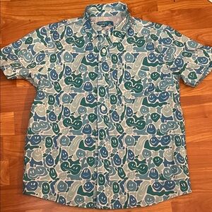 Beach Bros Surf Shop Button Down Rashguard shirt Size 6